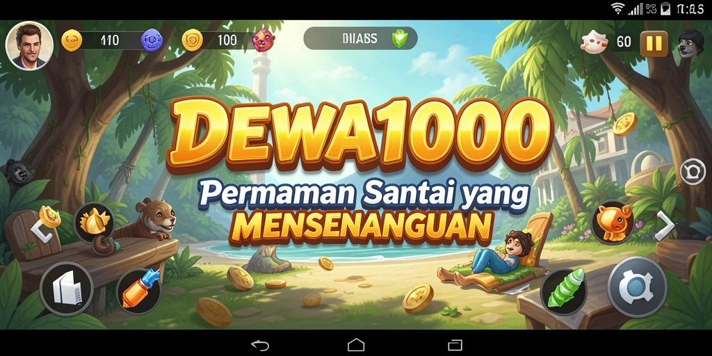 Screenshot gameplay DEWA1000 yang penuh warna dan menyenangkan.