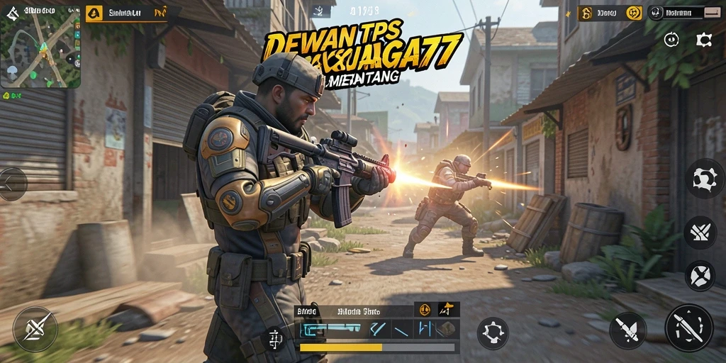 Tangkapan layar gameplay seru DEWANAGA77 dengan aksi tembak-menembak.