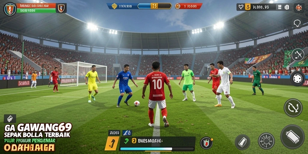 Screenshot aksi menarik dari permainan sepak bola GAWANG69.
