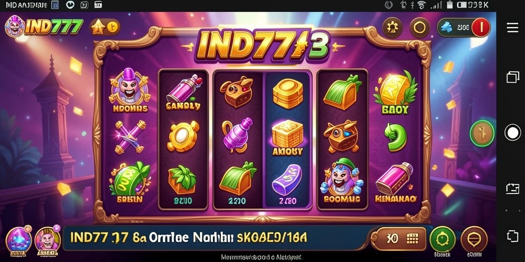 Screenshot gameplay IND777 yang menunjukkan slot dengan jackpot menarik.