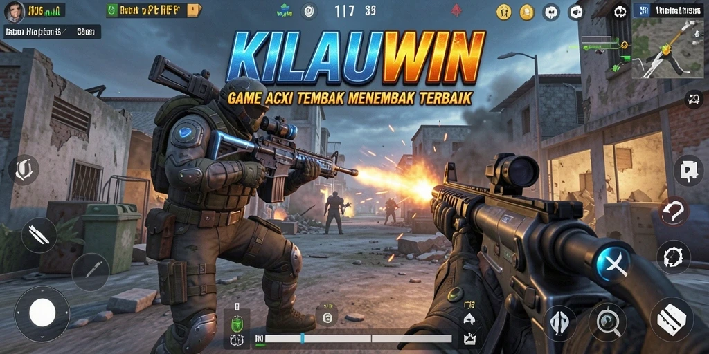 Screenshot KILAUWIN menampilkan aksi tembak-menembak yang mendebarkan.