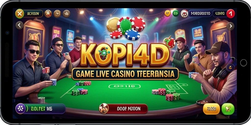 Tampilan gameplay KOPI4D dengan dealer profesional di Live Casino.