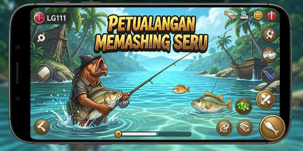 Tampilan gameplay LG111 menampilkan suasana memancing yang mendebarkan.