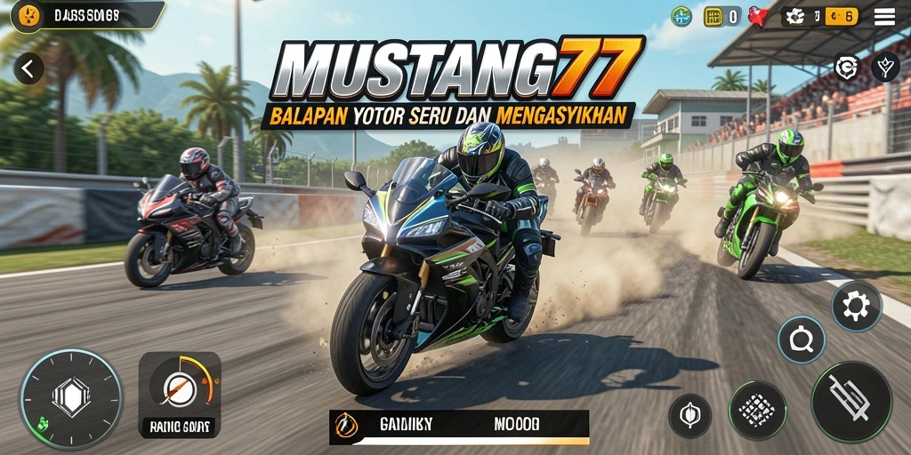 Gameplay seru balapan motor di MUSTANG77