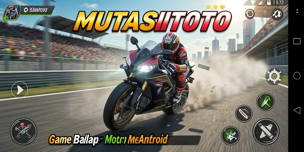 Tampilan menegangkan dari gameplay balap motor MUTASITOTO.