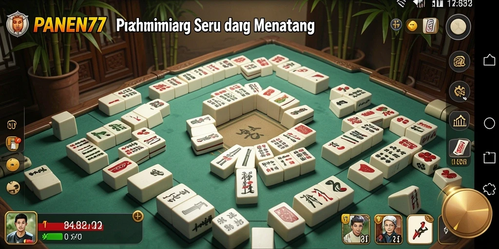 Tampilan gameplay menarik dari game Mahjong PANEN77 yang mendebarkan.