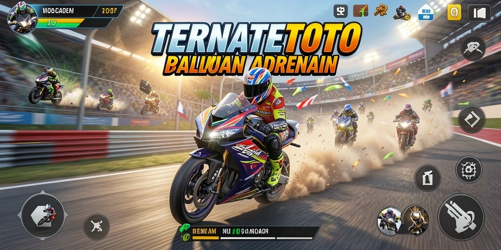 Gameplay seru TERNATETOTO dengan trek balapan yang mendebarkan.