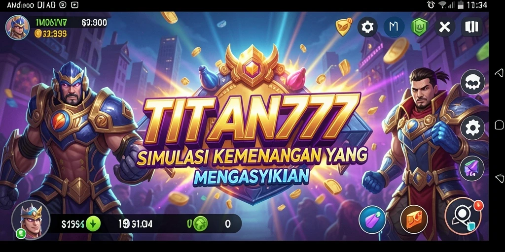 Tampilan utama gameplay TITAN777 dengan elemen simulasi yang mendalam.