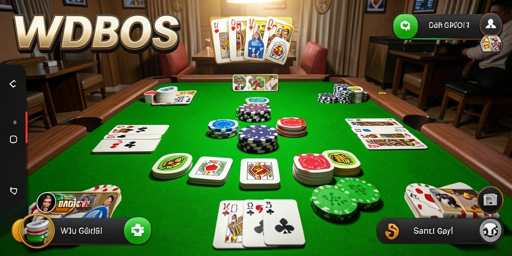 Screenshot gameplay seru dari WDBOS menunjukkan keseruan bermain Gaple.